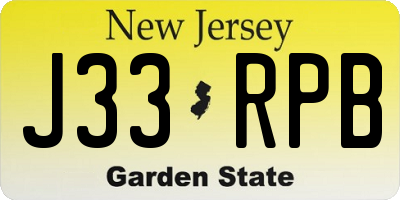 NJ license plate J33RPB
