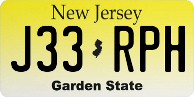 NJ license plate J33RPH