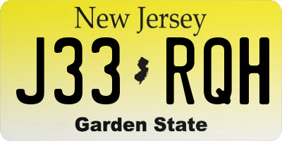 NJ license plate J33RQH
