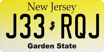 NJ license plate J33RQJ