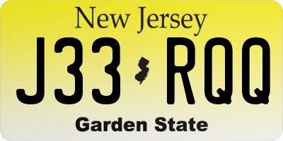 NJ license plate J33RQQ