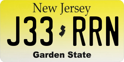 NJ license plate J33RRN