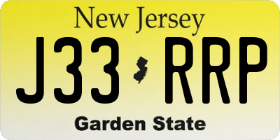 NJ license plate J33RRP