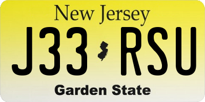 NJ license plate J33RSU