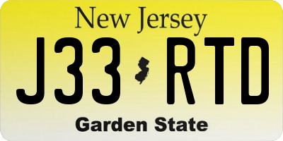 NJ license plate J33RTD