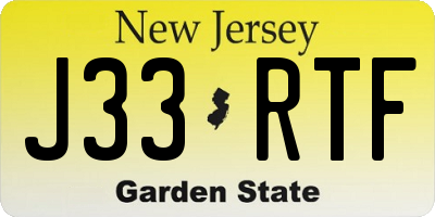 NJ license plate J33RTF