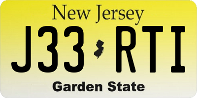 NJ license plate J33RTI