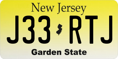 NJ license plate J33RTJ