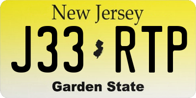 NJ license plate J33RTP