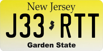 NJ license plate J33RTT