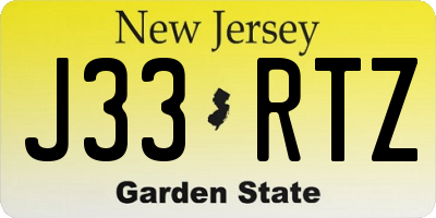 NJ license plate J33RTZ