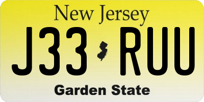 NJ license plate J33RUU