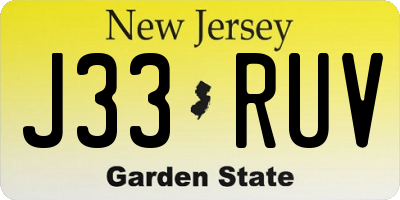 NJ license plate J33RUV