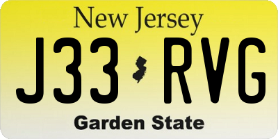 NJ license plate J33RVG