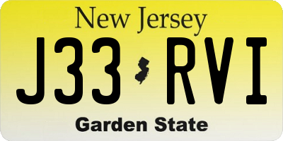 NJ license plate J33RVI