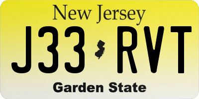 NJ license plate J33RVT