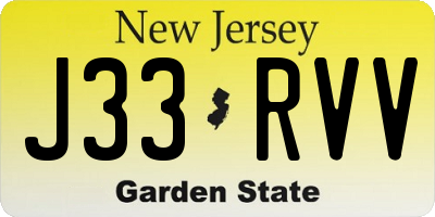 NJ license plate J33RVV