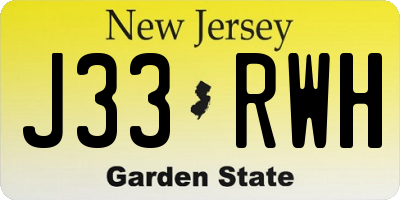 NJ license plate J33RWH