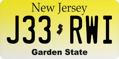 NJ license plate J33RWI
