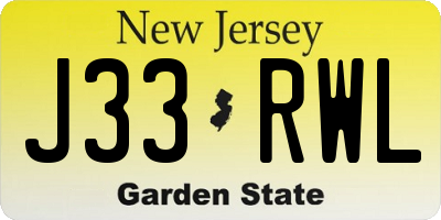 NJ license plate J33RWL