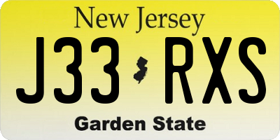 NJ license plate J33RXS