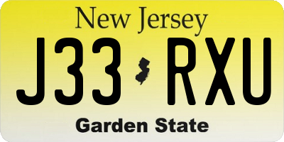 NJ license plate J33RXU