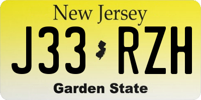NJ license plate J33RZH