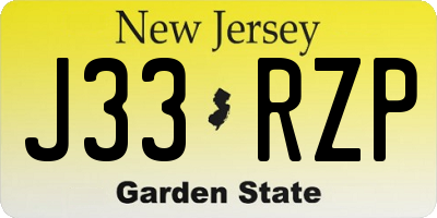 NJ license plate J33RZP