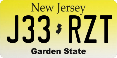 NJ license plate J33RZT