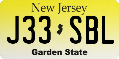 NJ license plate J33SBL