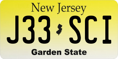 NJ license plate J33SCI