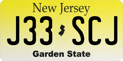 NJ license plate J33SCJ