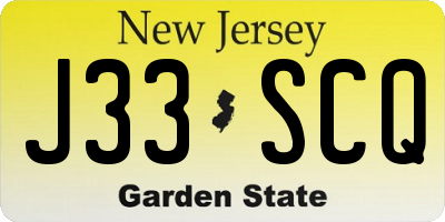 NJ license plate J33SCQ