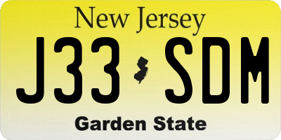 NJ license plate J33SDM