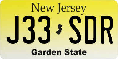 NJ license plate J33SDR