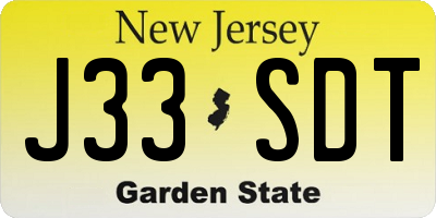 NJ license plate J33SDT