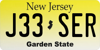 NJ license plate J33SER