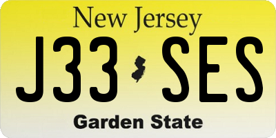 NJ license plate J33SES