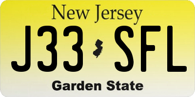 NJ license plate J33SFL