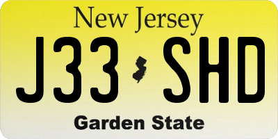 NJ license plate J33SHD