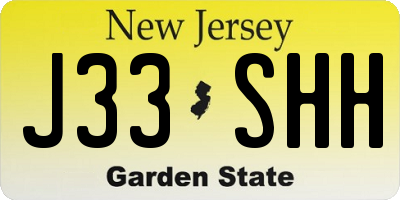 NJ license plate J33SHH
