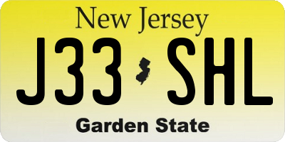 NJ license plate J33SHL