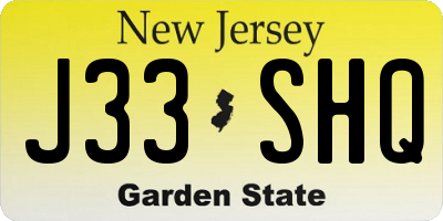 NJ license plate J33SHQ