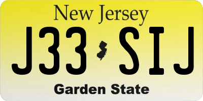 NJ license plate J33SIJ