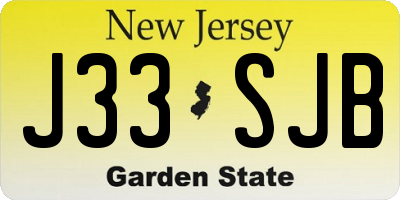 NJ license plate J33SJB