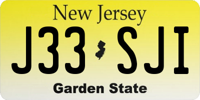 NJ license plate J33SJI