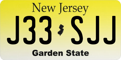 NJ license plate J33SJJ