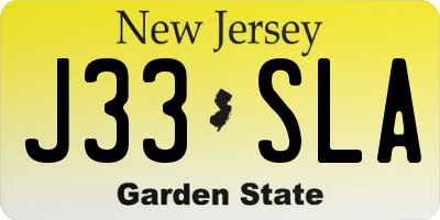 NJ license plate J33SLA