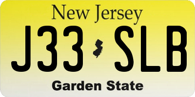NJ license plate J33SLB