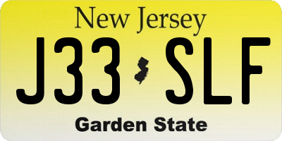 NJ license plate J33SLF